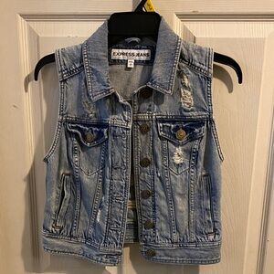 Express Light Blue Denim Vest